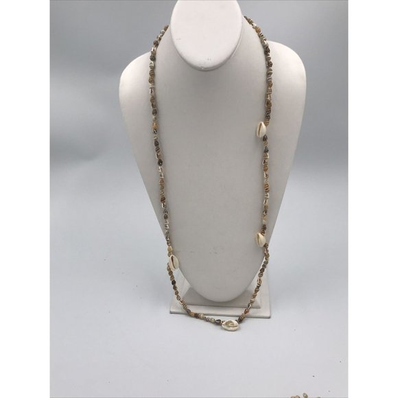 Sea shell‎ Bead Necklaces 32” Long Infinity Style Beach Surfer Ocean Coast  Lot - Picture 7 of 8